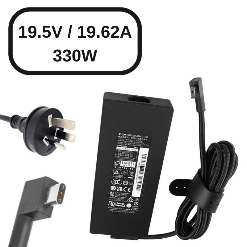[19.5V-19.62A/330W][3 Hole] Razer Blade 16 RZ09-0483TEH3-R3U1 Gaming Laptop AC Power Supply GaN Adapter Charger