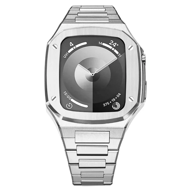 [2 in 1 - Case + Band] Apple Watch Series 4/5/6/SE/7/8/9 - Business Metal Shockproof Case With Steel Watch Band - Image 2
