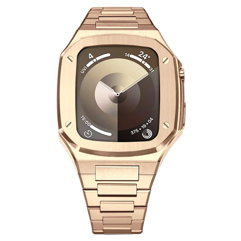 [2 in 1 - Case + Band] Apple Watch Series 4/5/6/SE/7/8/9 - Business Metal Shockproof Case With Steel Watch Band - Image 4