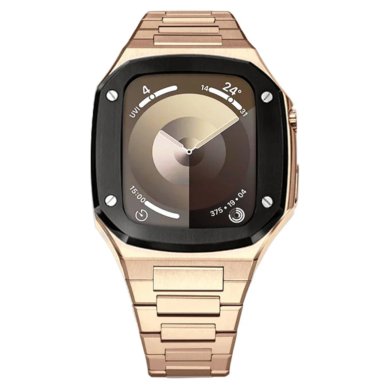 [2 in 1 - Case + Band] Apple Watch Series 4/5/6/SE/7/8/9 - Business Metal Shockproof Case With Steel Watch Band - Image 6