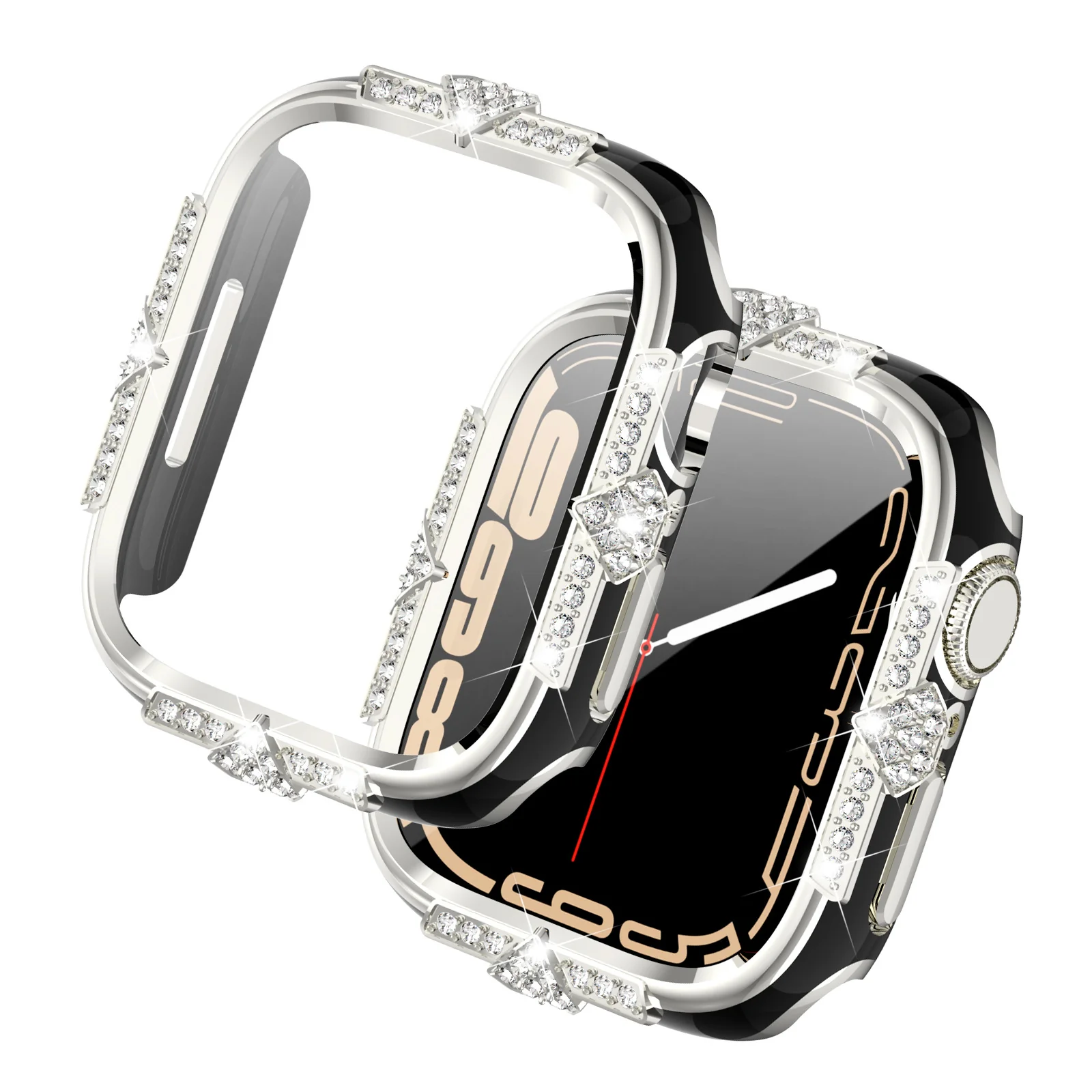 [2 in 1 - Case + Protector] Apple Watch Series 4/5/6/SE/7/8/9 - Fashion Diamond-inlaid Shockproof Frame Case - Image 12