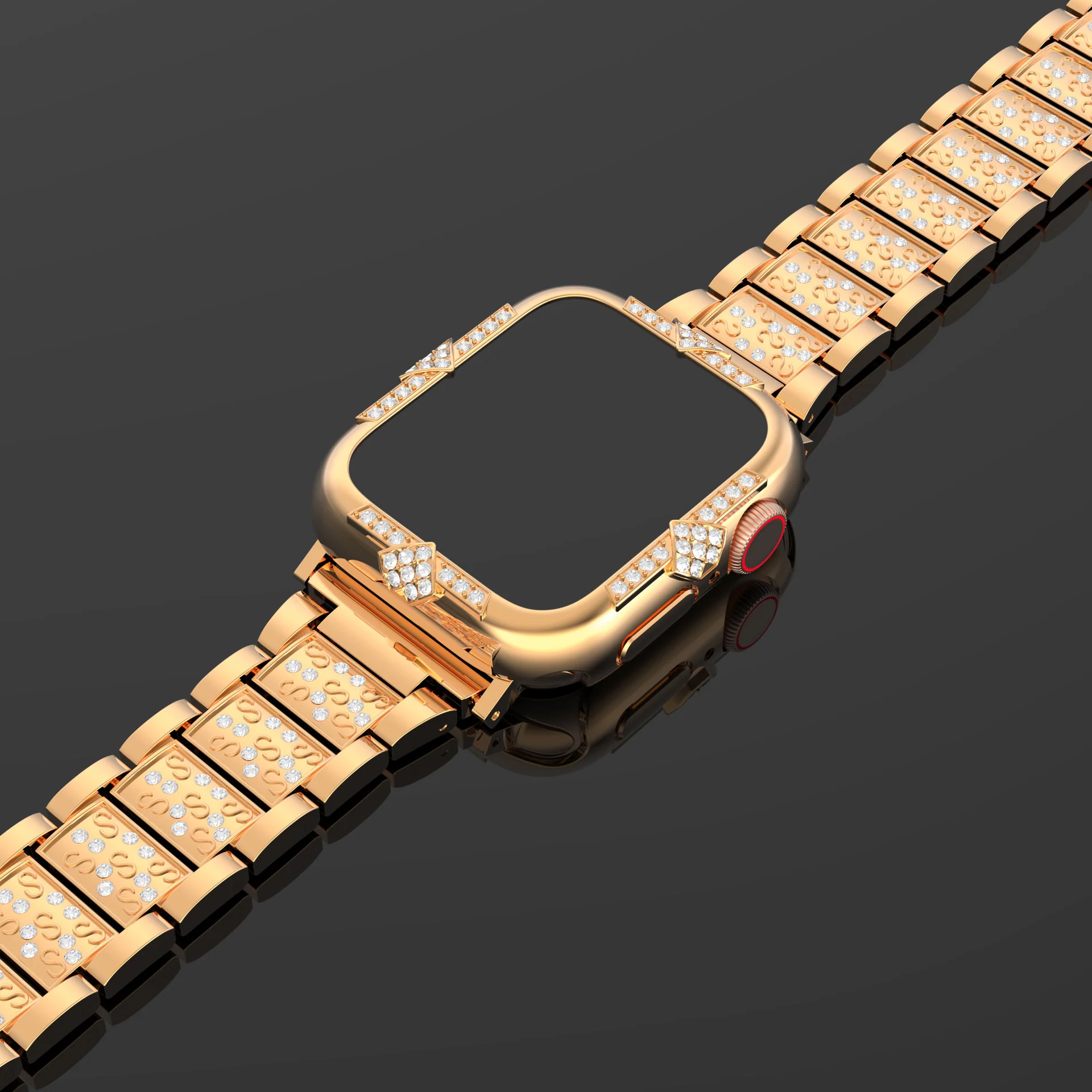 [2 in 1 - Case + Protector] Apple Watch Series 4/5/6/SE/7/8/9 - Fashion Diamond-inlaid Shockproof Frame Case - Image 13