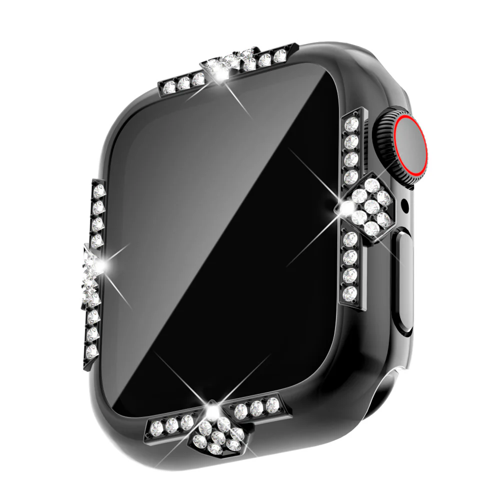 [2 in 1 - Case + Protector] Apple Watch Series 4/5/6/SE/7/8/9 - Fashion Diamond-inlaid Shockproof Frame Case - Image 5
