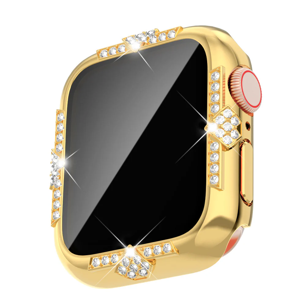 [2 in 1 - Case + Protector] Apple Watch Series 4/5/6/SE/7/8/9 - Fashion Diamond-inlaid Shockproof Frame Case - Image 7