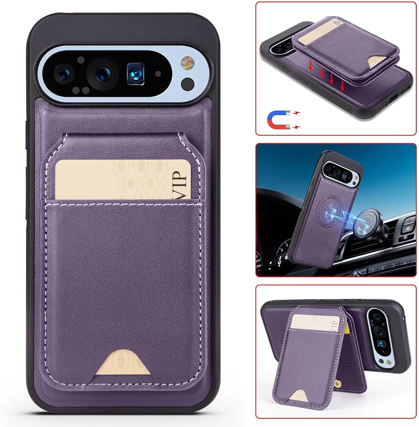 [2 in 1 Detachable] Google Pixel 7/Pro/7A - Leather Shockproof Card Holder Wallet Series Case