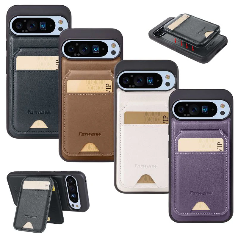 [2 in 1 Detachable] Google Pixel 7/Pro/7A - Leather Shockproof Card Holder Wallet Series Case - Image 2