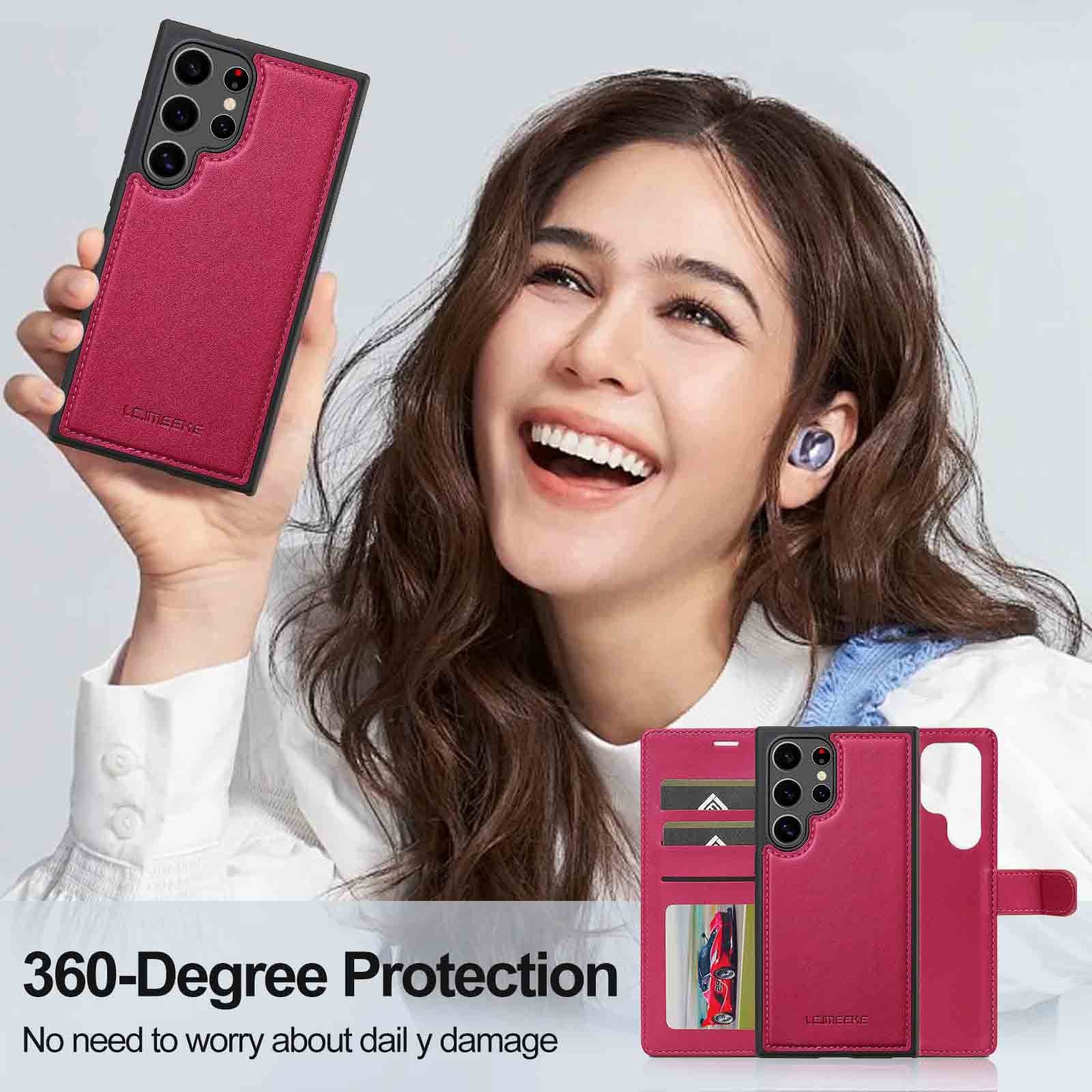 [2-in-1 Detachable][With Card Slot] Samsung Galaxy A16 5G - Magnetic Detachable Flip Leather Essentials Series Case With Lanyard - Image 9