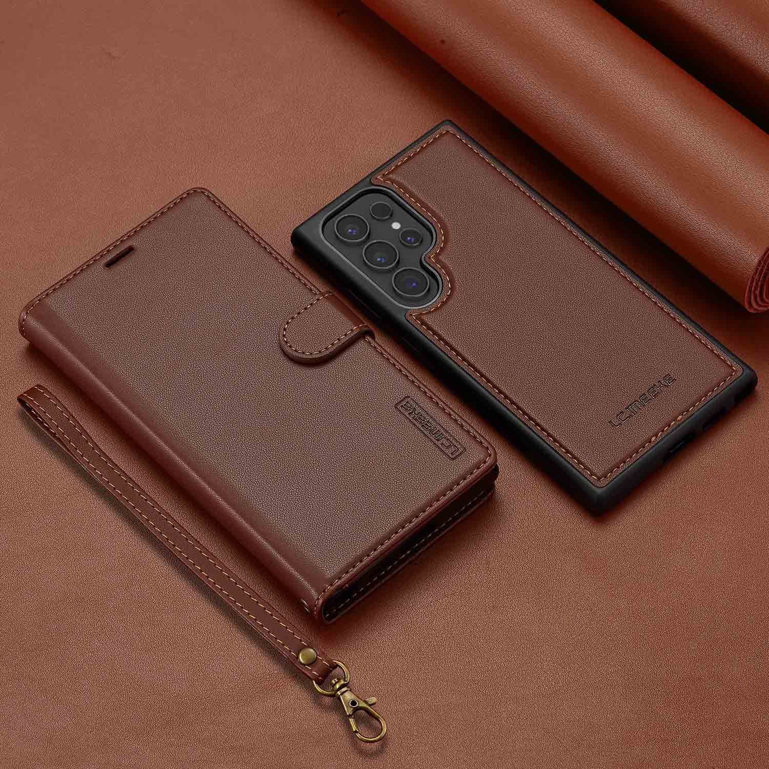 [2-in-1 Detachable][With Card Slot] Samsung Galaxy A16 5G - Magnetic Detachable Flip Leather Essentials Series Case With Lanyard - Image 13