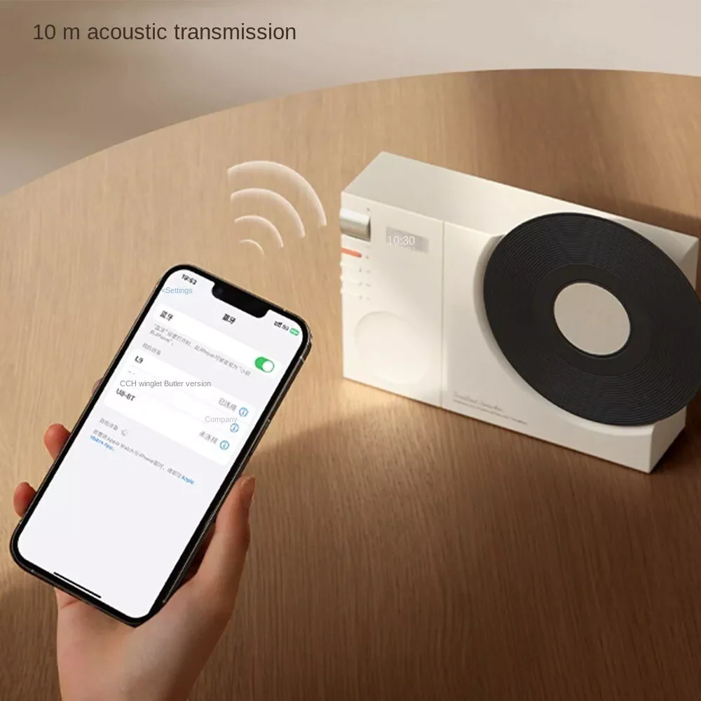 [2 IN 1][USB Port] Portable Desktop Decoration Vinyl Record Style Wireless Clock Bluetooth Speaker - Image 6