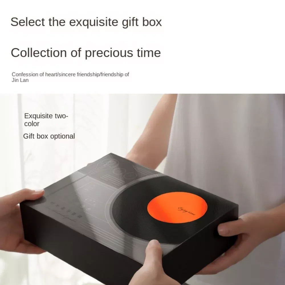 [2 IN 1][USB Port] Portable Desktop Decoration Vinyl Record Style Wireless Clock Bluetooth Speaker - Image 9