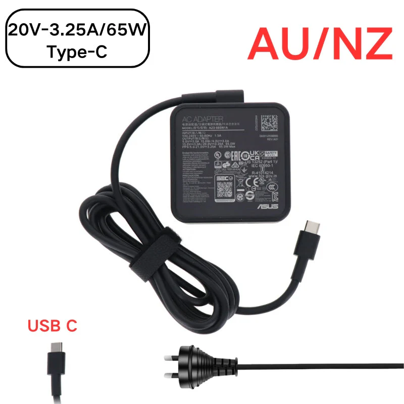 [20V-3.25A/65W][Type-C] ASUS ZenBook S 13 UX5304 - Laptop AC Power Supply Adapter Charger - Image 2
