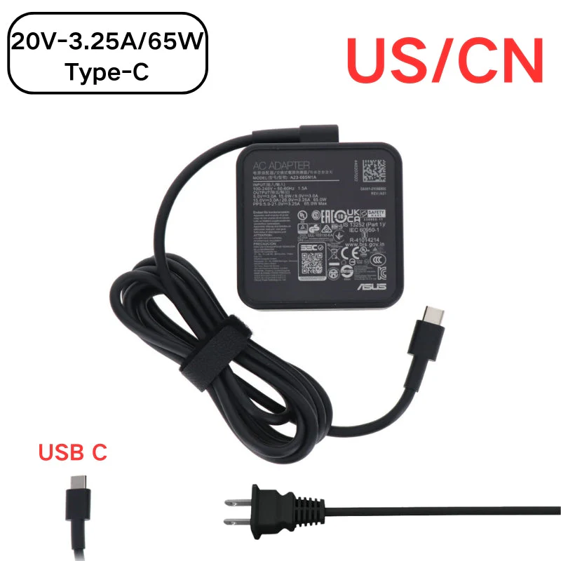 [20V-3.25A/65W][Type-C] ASUS ZenBook S 13 UX5304 - Laptop AC Power Supply Adapter Charger - Image 3