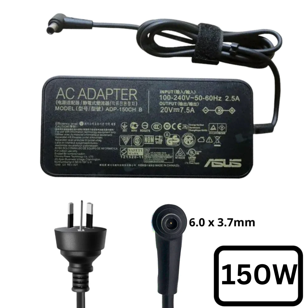 [20V-7.5A/150W][6.0x3.7] ASUS Rog Lasptop Gaming Desktop PC AC Power Supply Adapter Charger