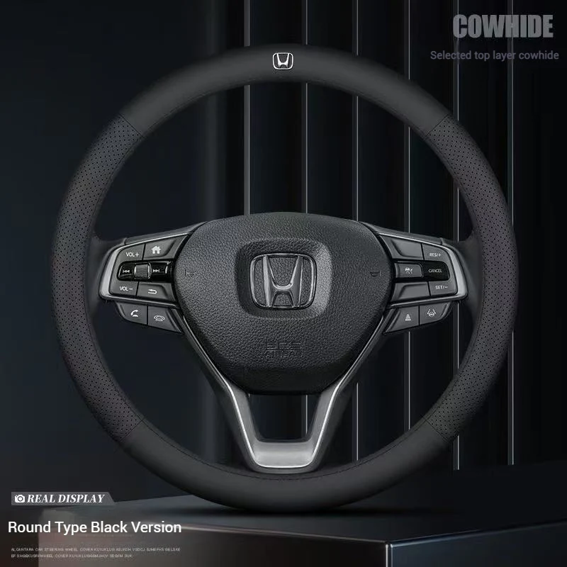 [38 CM] Honda Genuine Top Layer Leather Steering Wheel Cover For Honda Accord, Civic, CR-V, Breeze, Vezel, XR-V - Image 12