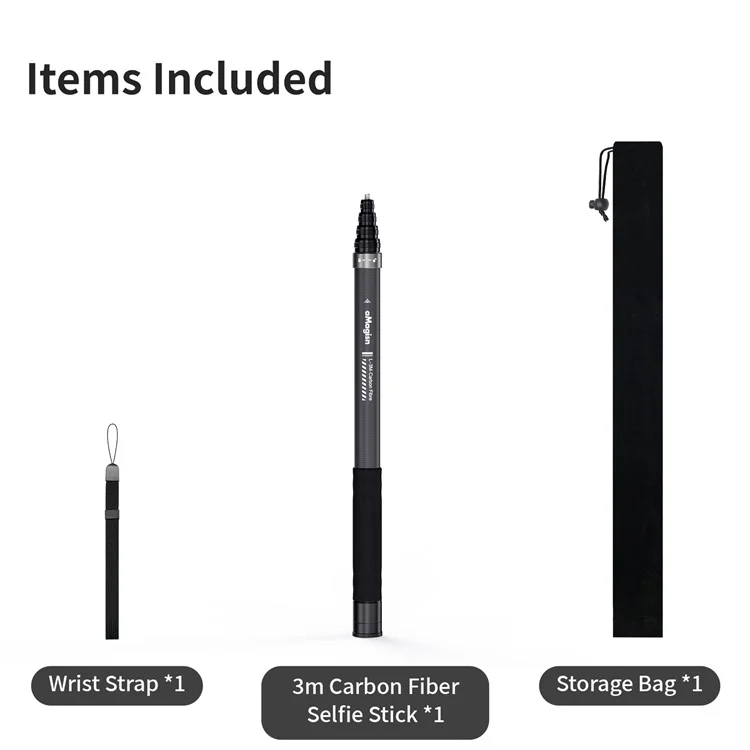 [3M Super Long] AMAGISN 3m Carbon Fiber Selfie Stick Sports Camera Extension Pole for Insta360 / DJI / GoPro - Image 17
