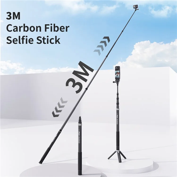 [3M Super Long] AMAGISN 3m Carbon Fiber Selfie Stick Sports Camera Extension Pole for Insta360 / DJI / GoPro - Image 2