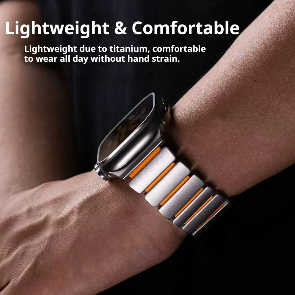 [44mm] Apple Watch Series 6/5/4/SE Dual-Layer Design with Titanium and Silicone Watch Band - Image 6