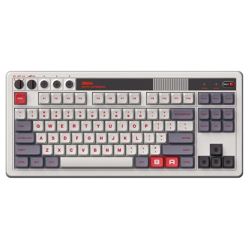 8BitDo Retro Mechanical Keyboard, Bluetooth/2.4G/USB-C Hot Swappable Gaming Keyboard with 87 Keys, Dual Super Programmable Buttons for Windows and Android (N) - Image 2