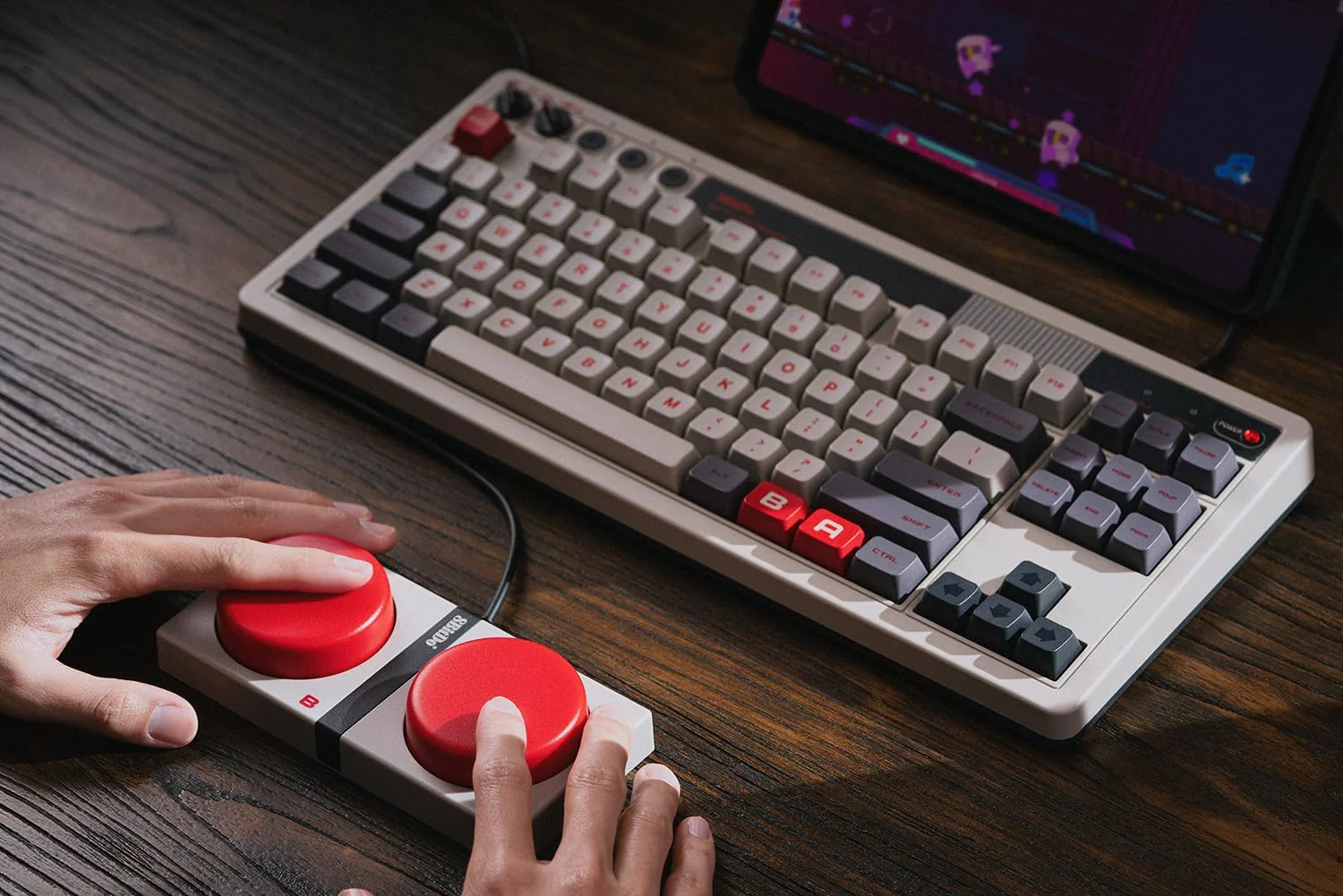8BitDo Retro Mechanical Keyboard, Bluetooth/2.4G/USB-C Hot Swappable Gaming Keyboard with 87 Keys, Dual Super Programmable Buttons for Windows and Android (N) - Image 4