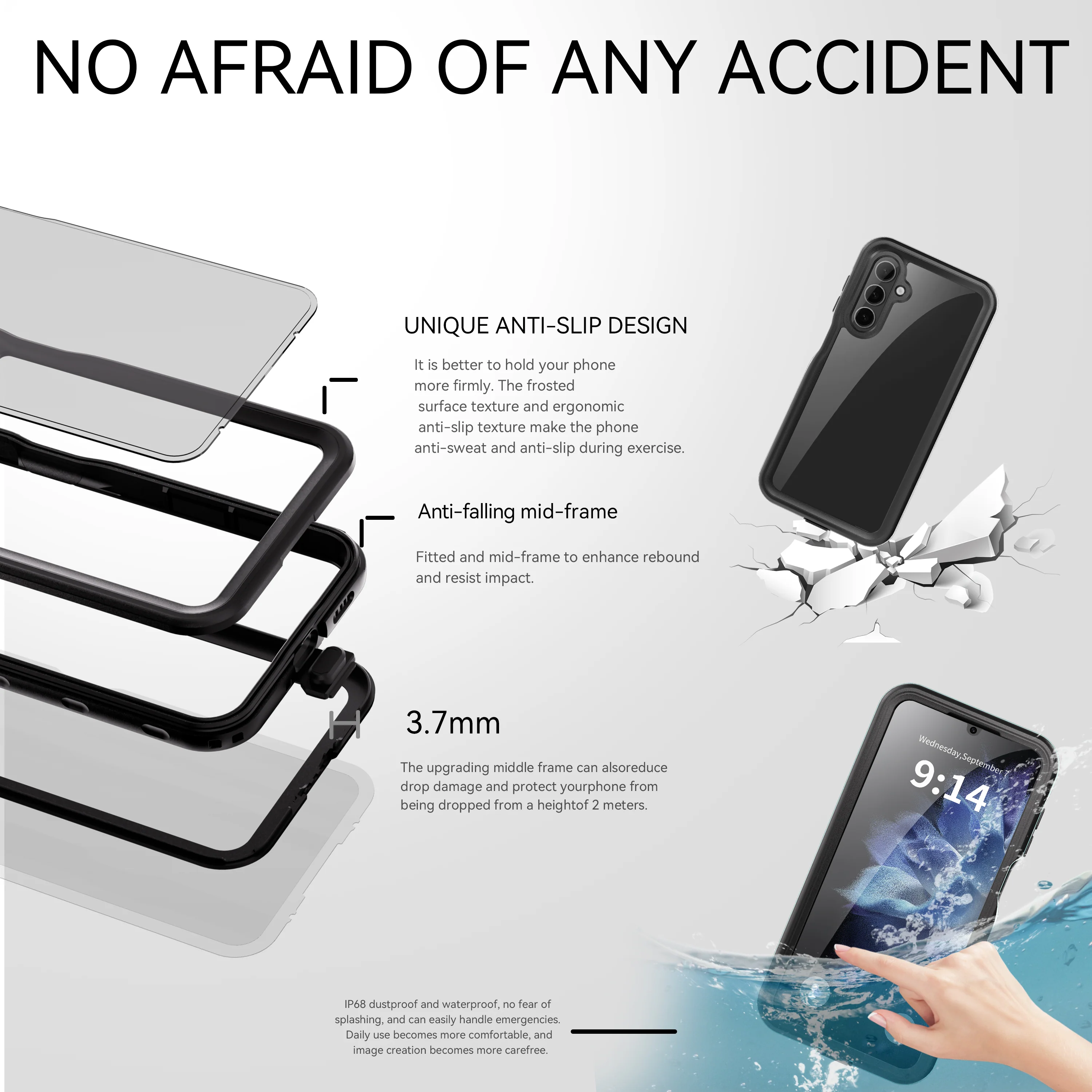 [A Series] Samsung Galaxy A16 4G / 5G (SM-A165 / SM-A166) Series - Redpepper IP68 Waterproof Heavy Duty Tough Armor Case - Image 10