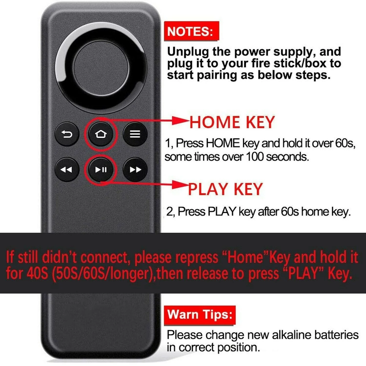 Amazon Fire TV Stick / Fire TV Box CV98LM Bluetooth Remote Control - Image 4