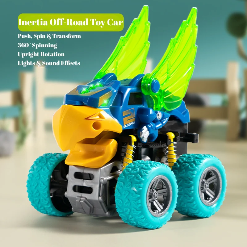 Animal Transforming Inertia Off-Road Toy Car – 360° Spinning Stunt Vehicle with Lights & Sound Effects for Toddlers - Image 16