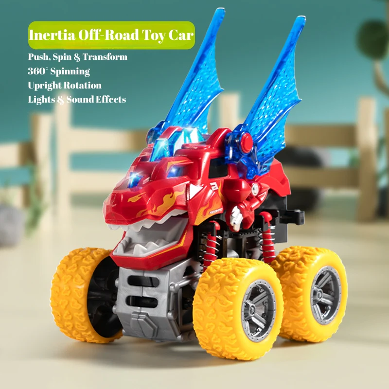 Animal Transforming Inertia Off-Road Toy Car – 360° Spinning Stunt Vehicle with Lights & Sound Effects for Toddlers - Image 17