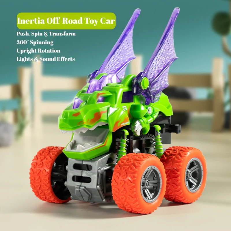 Animal Transforming Inertia Off-Road Toy Car – 360° Spinning Stunt Vehicle with Lights & Sound Effects for Toddlers - Image 18