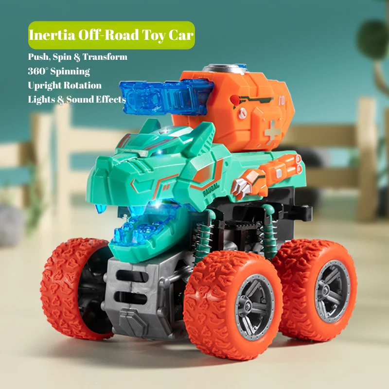 Animal Transforming Inertia Off-Road Toy Car – 360° Spinning Stunt Vehicle with Lights & Sound Effects for Toddlers - Image 19