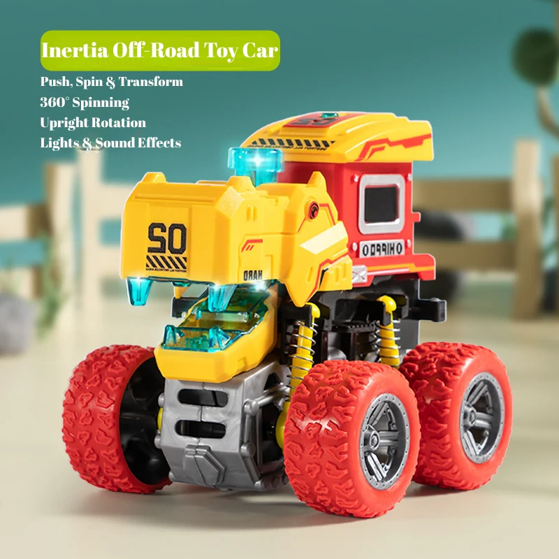 Animal Transforming Inertia Off-Road Toy Car – 360° Spinning Stunt Vehicle with Lights & Sound Effects for Toddlers - Image 20