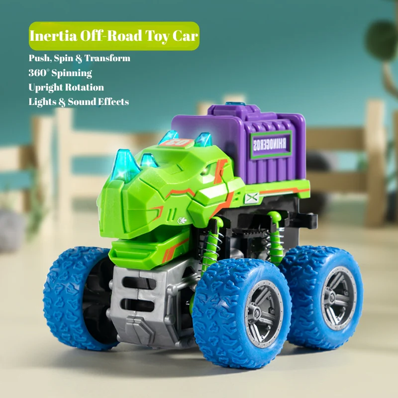 Animal Transforming Inertia Off-Road Toy Car – 360° Spinning Stunt Vehicle with Lights & Sound Effects for Toddlers - Image 21