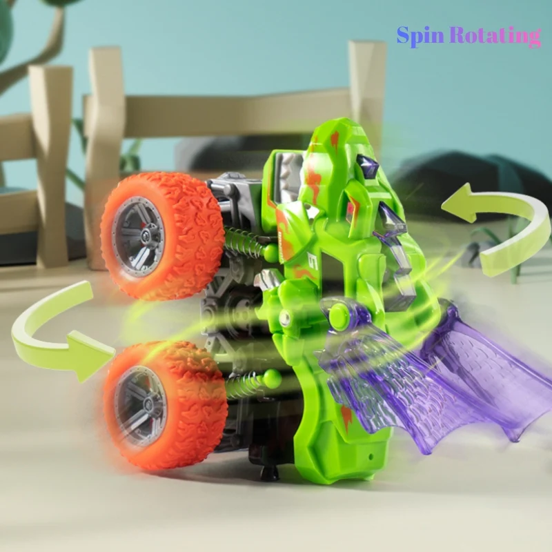 Animal Transforming Inertia Off-Road Toy Car – 360° Spinning Stunt Vehicle with Lights & Sound Effects for Toddlers - Image 4