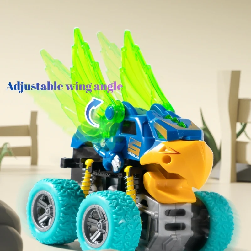 Animal Transforming Inertia Off-Road Toy Car – 360° Spinning Stunt Vehicle with Lights & Sound Effects for Toddlers - Image 7