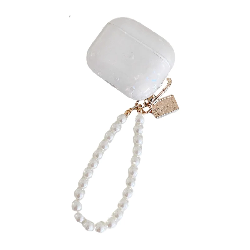 Apple AirPods 3 - Protective Cover Skin with Pearl Keychain Charging Cover Case - Image 4