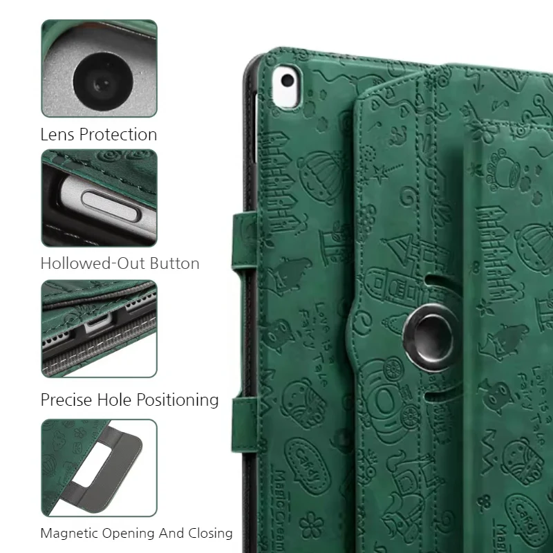 Apple iPad 5/6 9.7'' 5/6th Gen (2017/2018) Smart 360° Rotate Stand Leather Case - Image 7