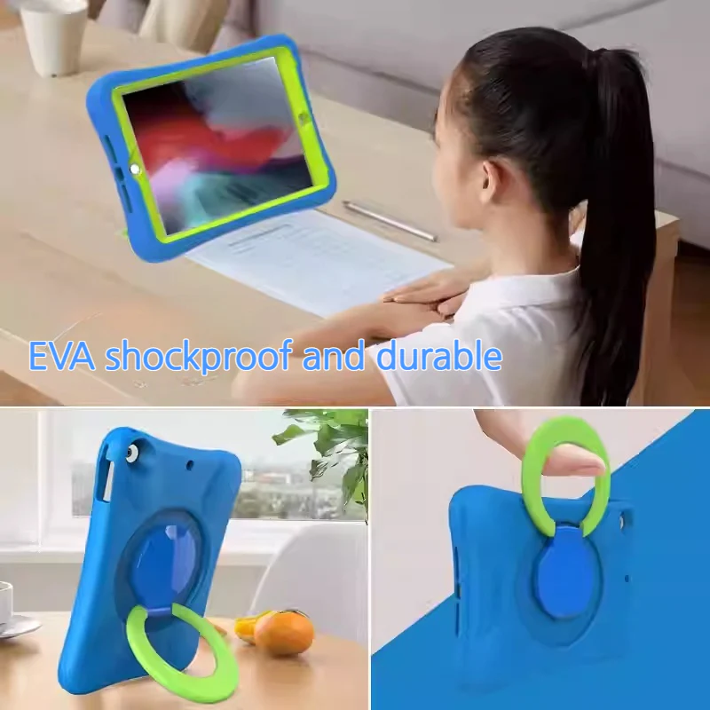 Apple iPad 7/8/9 10.2'' 7/8/9th Gen (2019/2020/2021) Pepko EVA PRO Heavy Duty Case with Handle Stand Ring - Image 3
