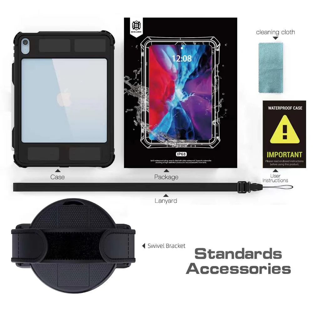 Apple iPad 10th 2022 10.9" Shellbox Waterproof Heavy Duty Lifeproof Style Case - Image 3