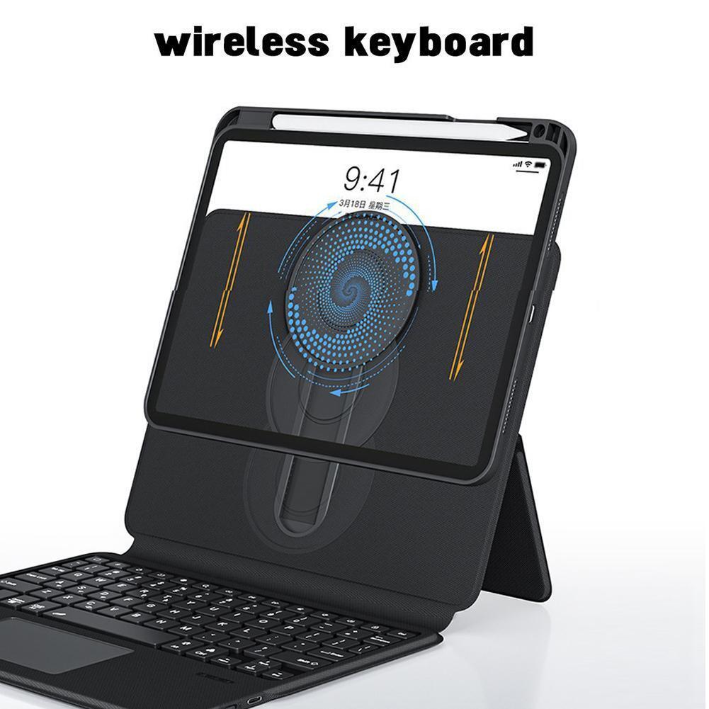 Apple iPad Pro 11" 1st/2nd/3rd/4th Gen & Air 4/5 10.9" - Magic 360 Rotation Detachable Smart Wireless Trackpad Keyboard Flip Case With Backlit - Image 10