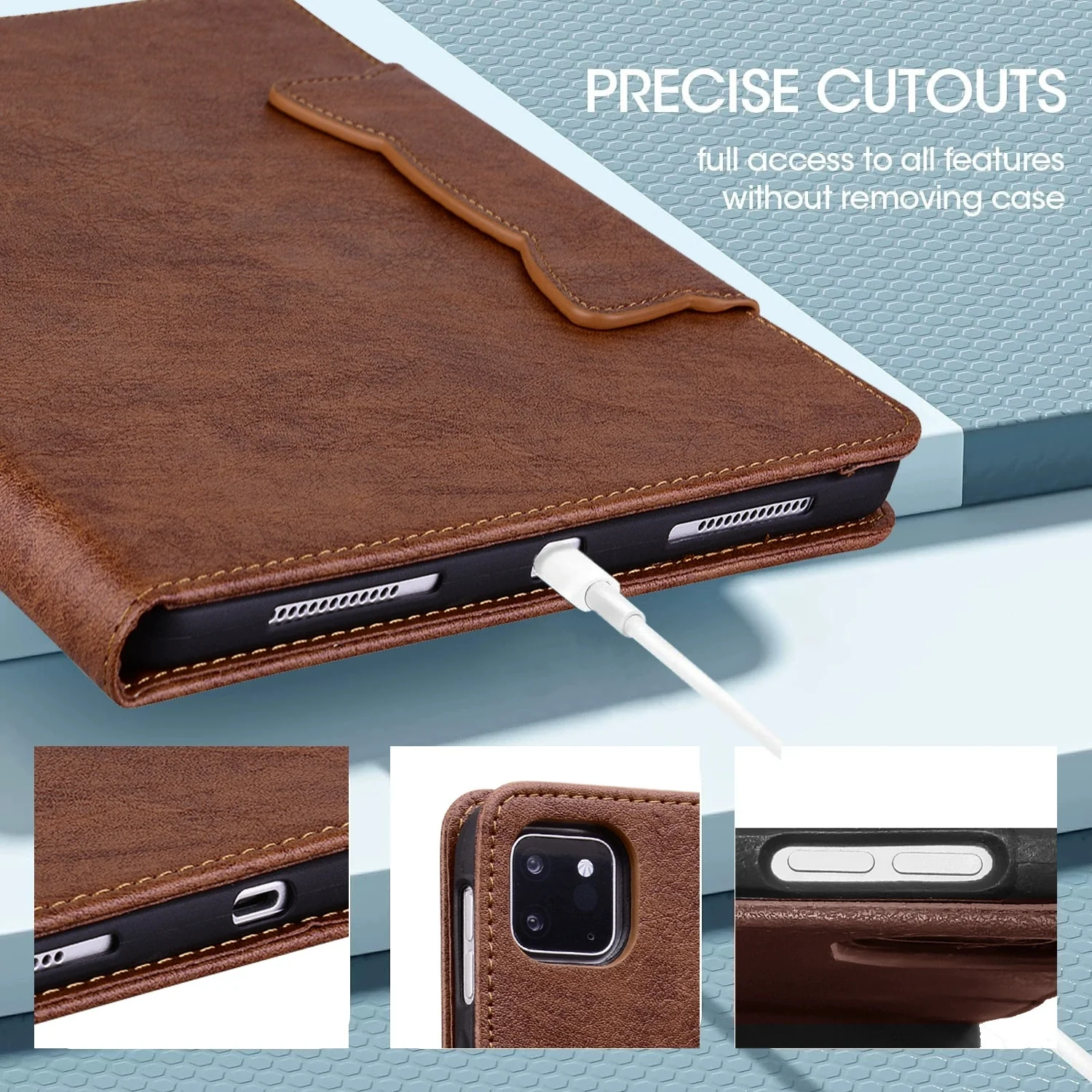 Apple iPad 5/6 9.7'' 5/6th Gen (2017/2018) Business Retro Matte Leather Protective Case - Image 13