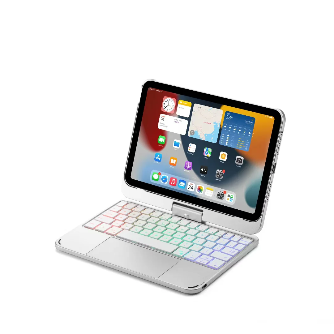 Apple iPad Mini 6/7 8.3'' 6/7th Gen (2021/2024) 360° Rotating Wireless Touchpad Keyboard Flip Cover Case - Image 12