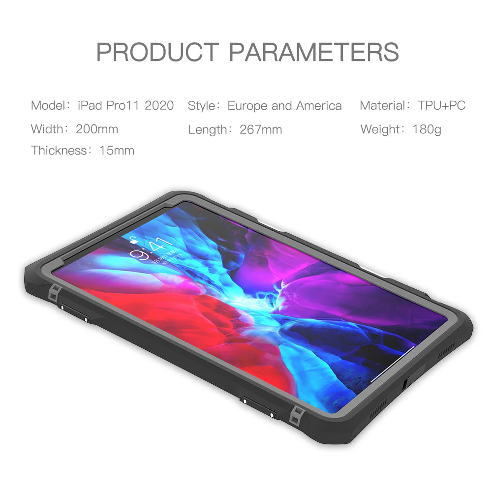 Apple iPad Pro 11" 2020 & 2021 & 2022 Version Shellbox Waterproof Heavy Duty Lifeproof Style Case - Image 4