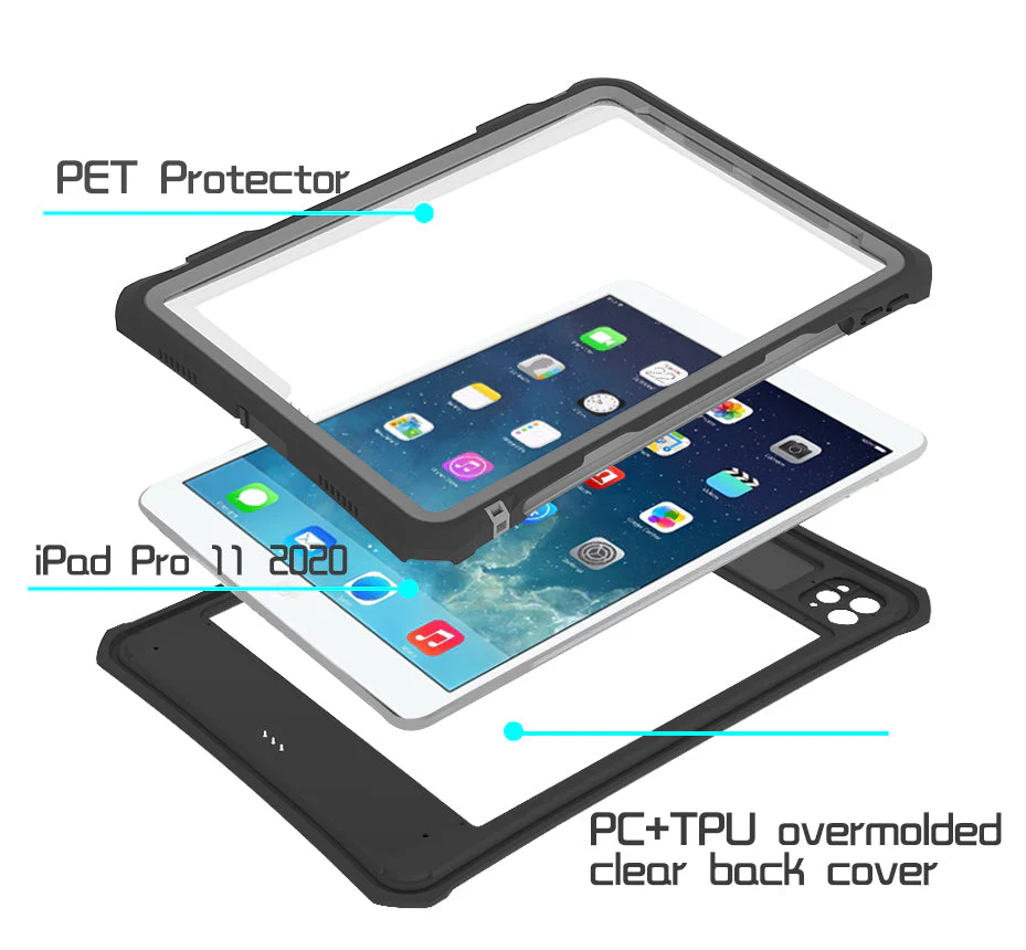 Apple iPad Pro 11" 2020 & 2021 & 2022 Version Shellbox Waterproof Heavy Duty Lifeproof Style Case - Image 7