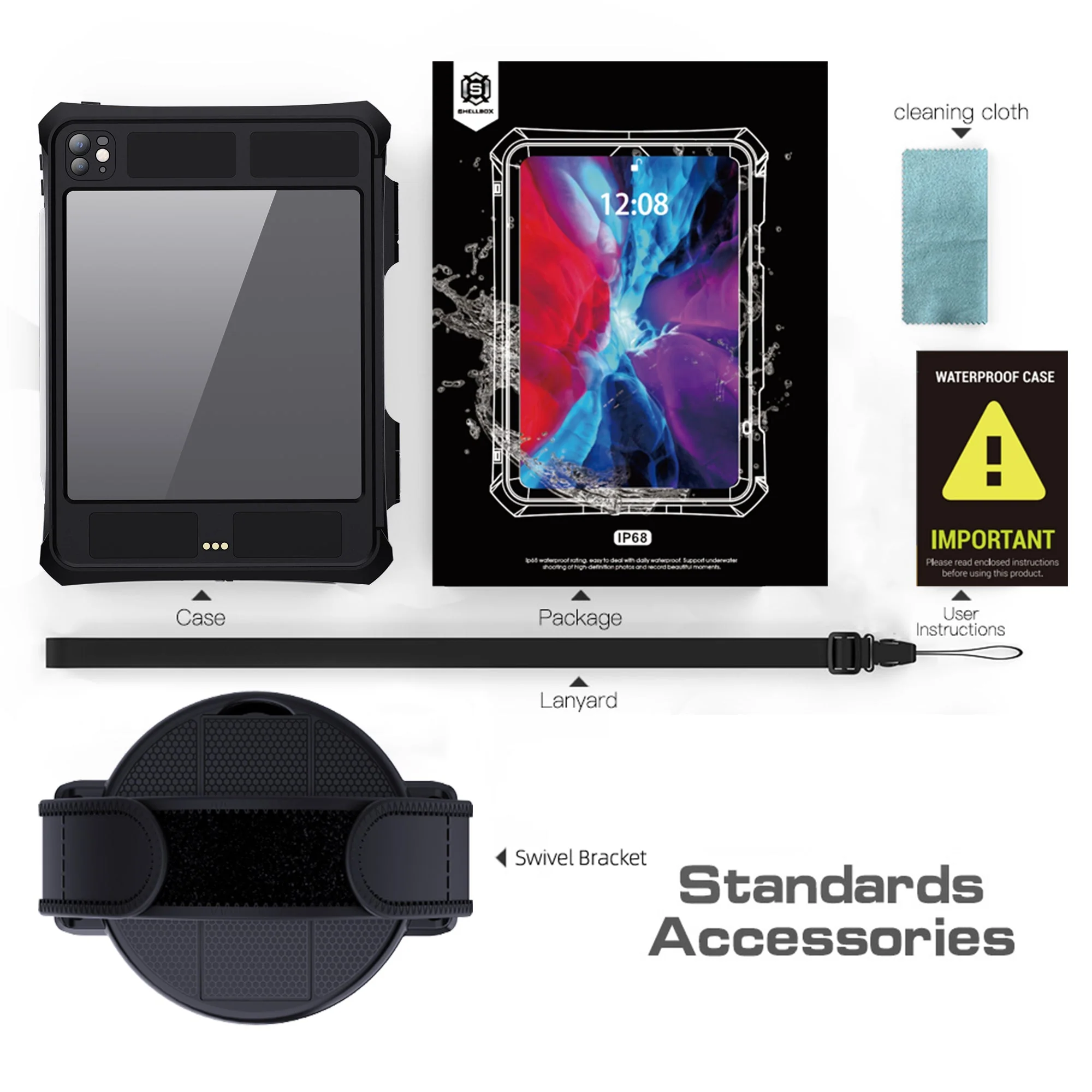 Apple iPad Pro 11-inch M4/M5 (2024/2025) Full Covered Waterproof Heavy Duty Tough Armor Case