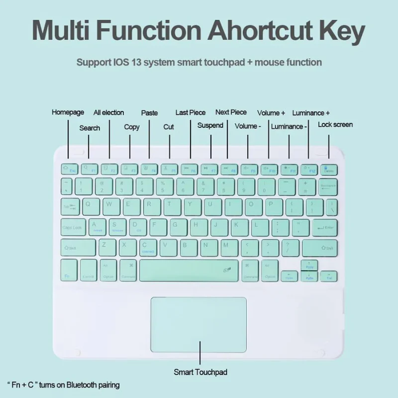 Apple iPad Pro 12.9" 3rd/4/5/6th & Air 13” M2/M3/M4 Smart Wireless Keyboard Flip Case With Backlit - Image 16