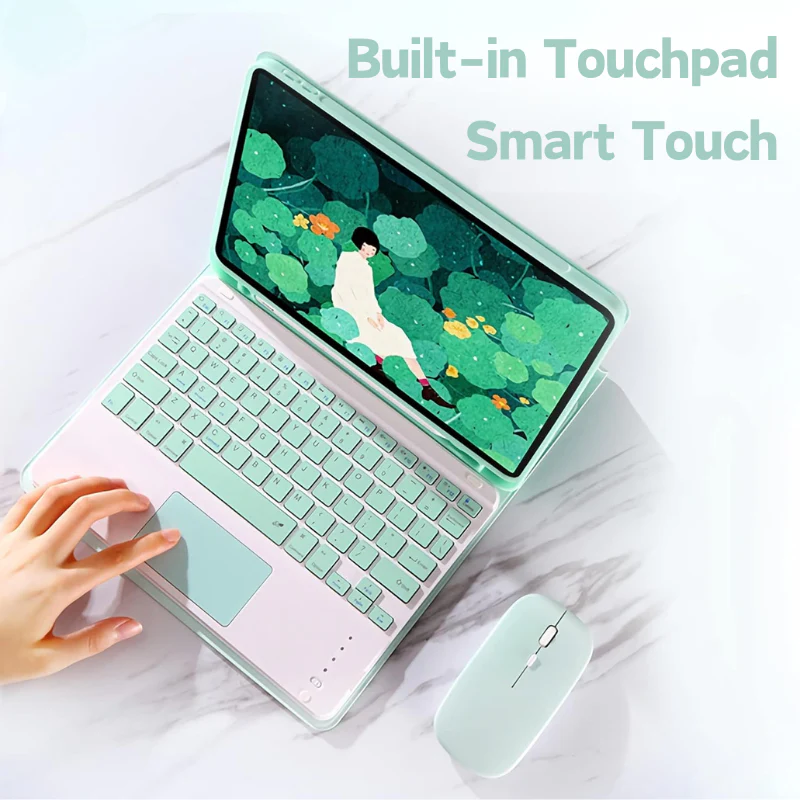 Apple iPad Pro 12.9" 3rd/4/5/6th & Air 13” M2/M3/M4 Smart Wireless Keyboard Flip Case With Backlit - Image 6