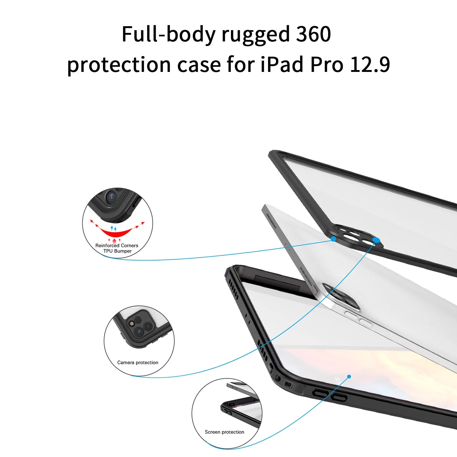 Apple iPad Pro 12.9" 4th Gen 2020 Version Shellbox Waterproof Heavy Duty Lifeproof Style Case - Image 8