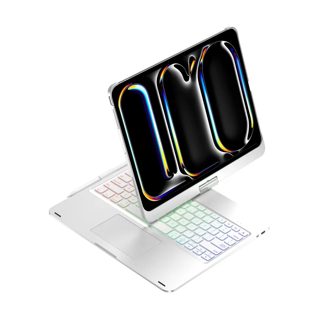 Apple iPad Pro 13-inch M4/M5 (2024/2025) 360° Rotating Wireless Touchpad Keyboard Flip Cover Case - Image 14
