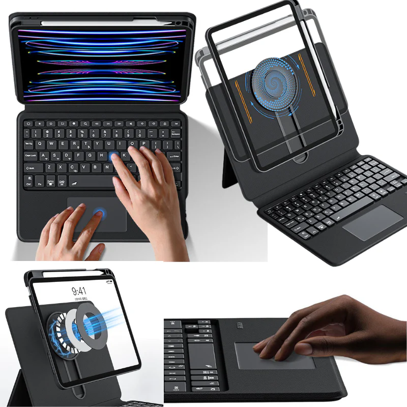 Apple iPad Pro 13-inch M4/M5 (2024/2025) - Magnetic Suspension Magic 360 Rotation Detachable Smart Wireless Trackpad Keyboard Case With Backlit - Image 15