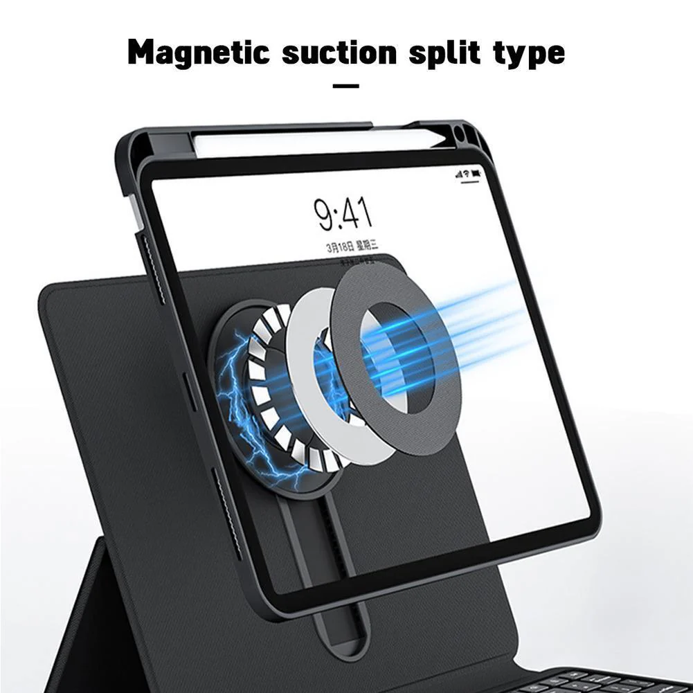 Apple iPad Pro 13-inch M4/M5 (2024/2025) - Magnetic Suspension Magic 360 Rotation Detachable Smart Wireless Trackpad Keyboard Case With Backlit - Image 8