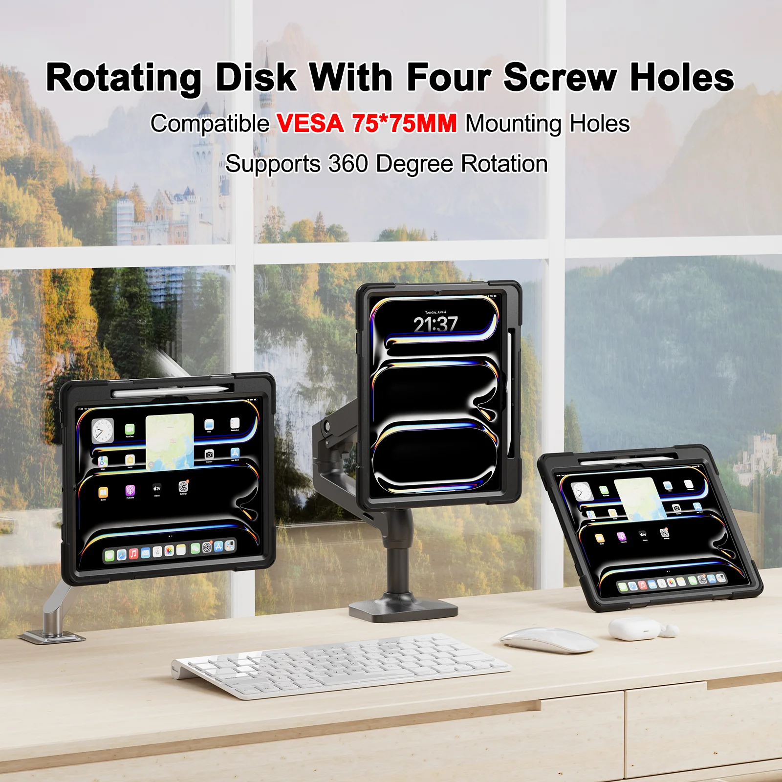 Apple iPad Pro 13-inch M4/M5 (2024/2025) - Metal Heavy Duty Case With 360° Rotation Kickstand Hold - Image 11